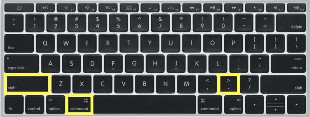 show hidden files on mac using keyboard