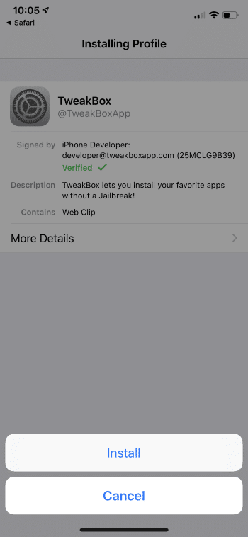 install tweakbox for iOS
