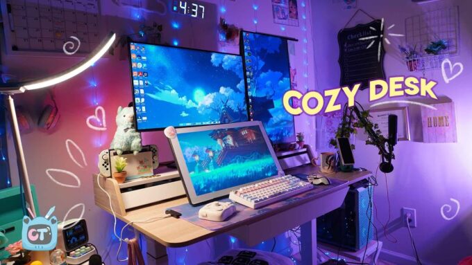 digital desk setup