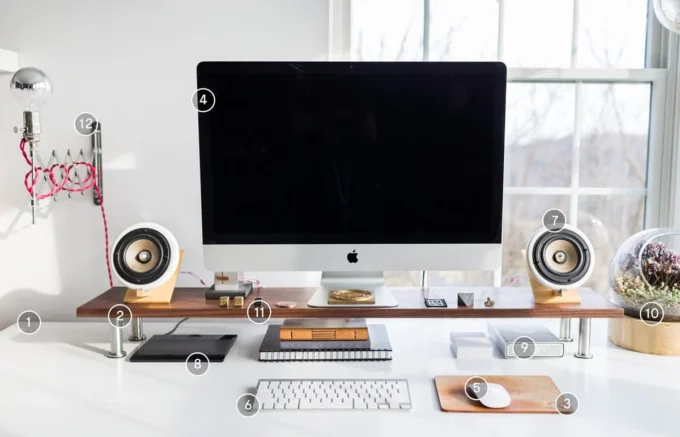 well-designed digital desk setup