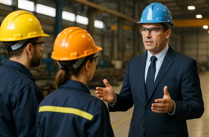 supervisor who always puts on protective gear